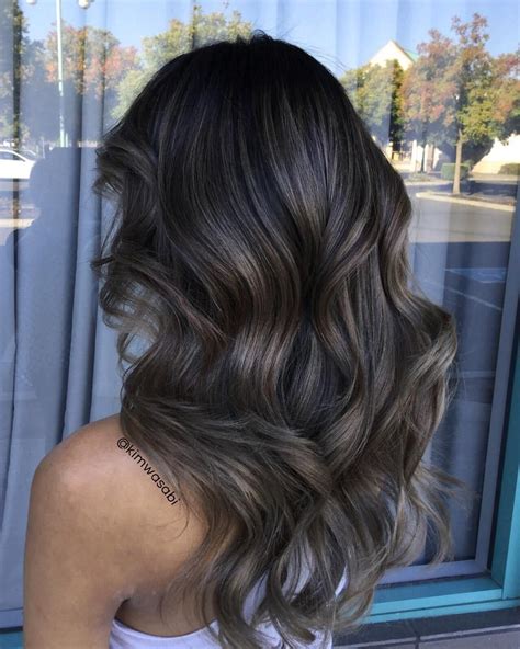 ash highlights in dark brown hair|ash brown with gray highlights.